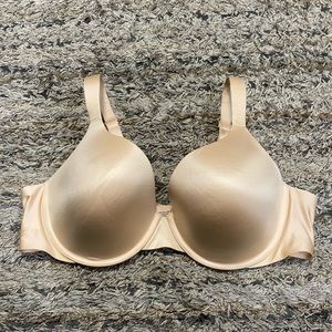 Soma satin Enhancing shape full coverage lined wired bra cream beige sz 42C